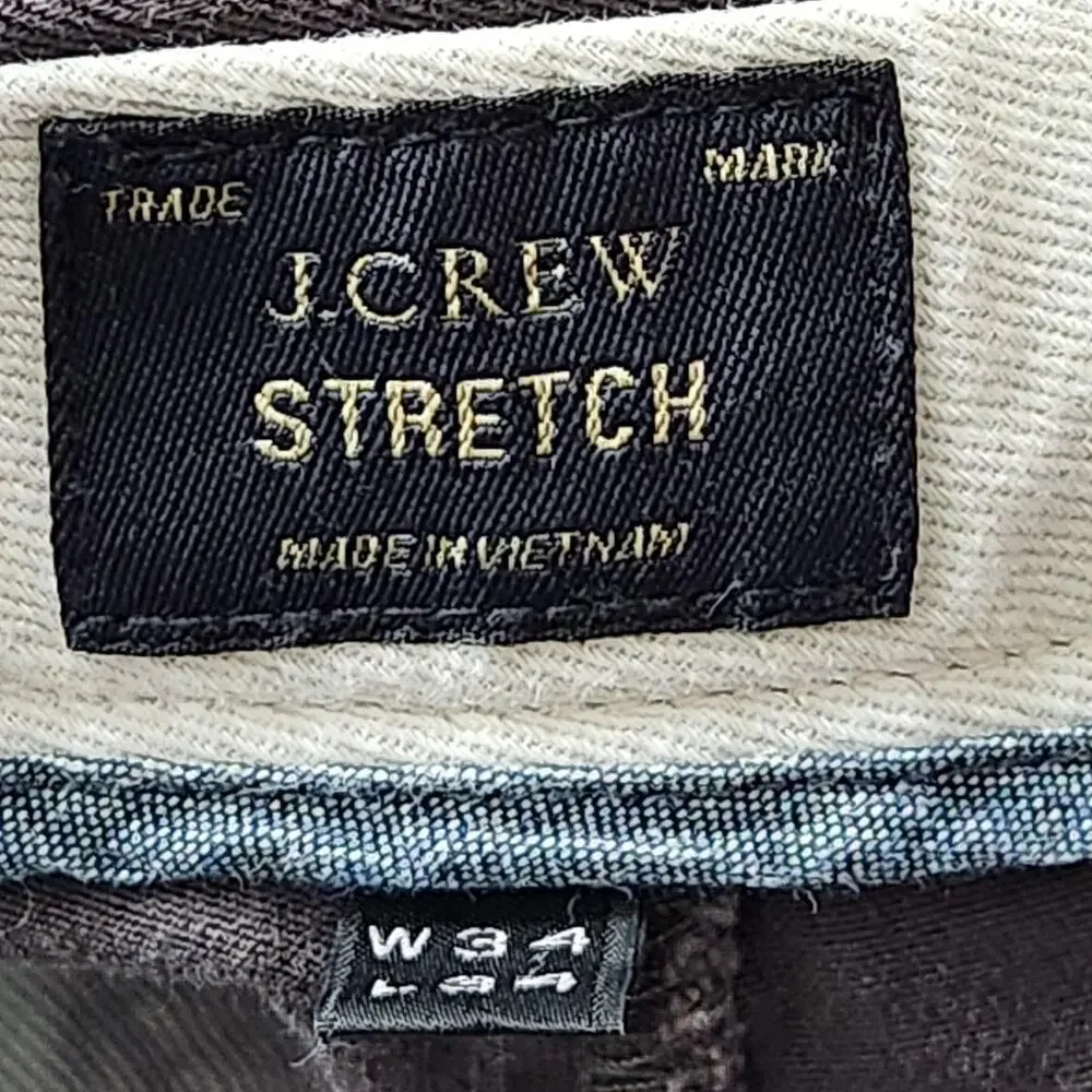 J CREW Pants Mens 34x32 Gray Stretch Chino Flat Front Straight Leg Casual